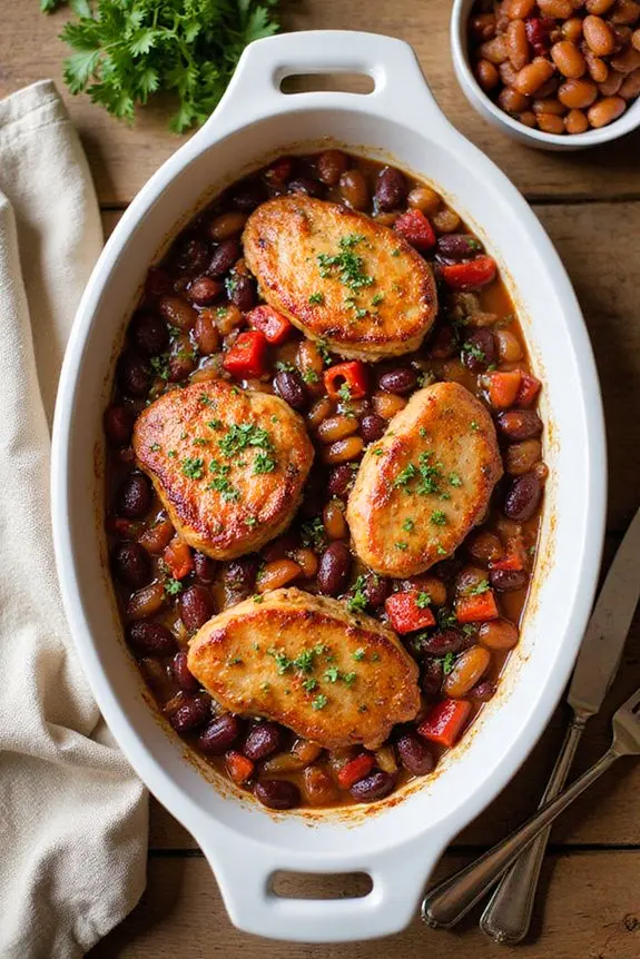 Savory Baked Bean Pork Chops Recipe | Spoonora