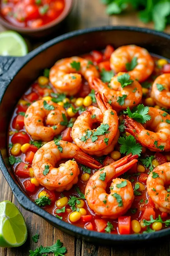 Shrimp Skillet Recipe with Spicy Salsa Kick | Spoonora