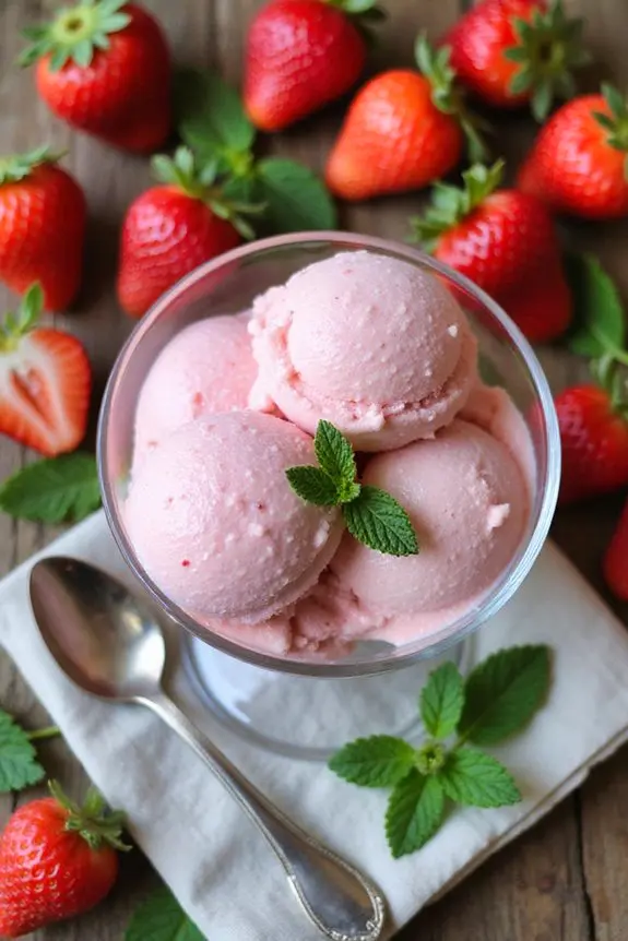 Summer Strawberry Gelato Sherbet Recipe | Spoonora